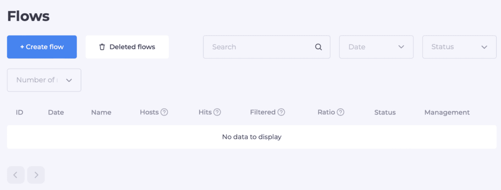 a page where you can edit flows
