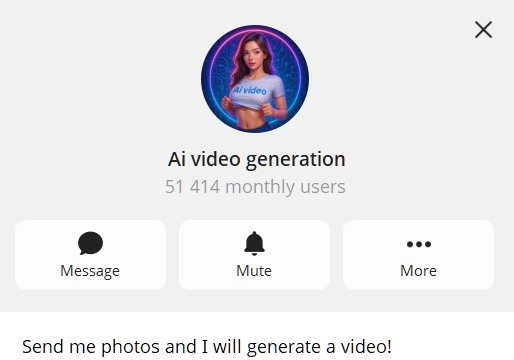 top-up vid bot greeting message in telegram