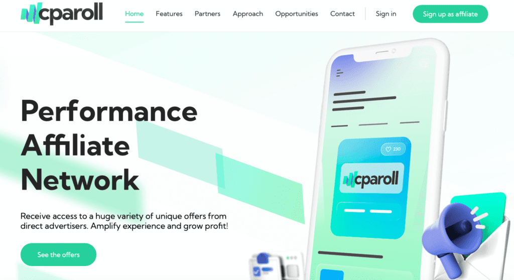 AffDays CpaRoll homepage screenshot