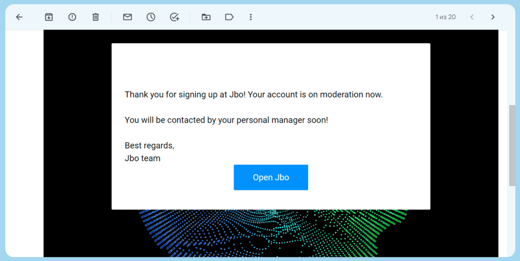 AffDays confirmation message