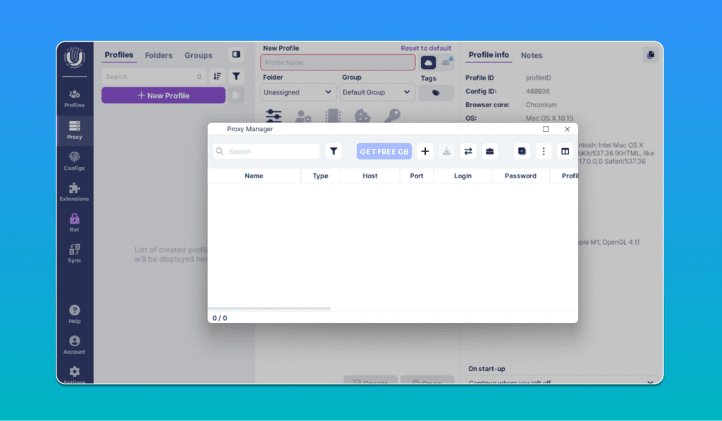 AffDays 'Proxy manager' window