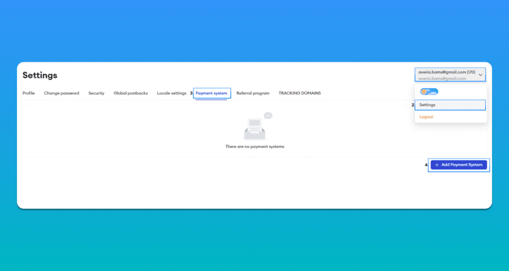 AffDays payment method selection and settings