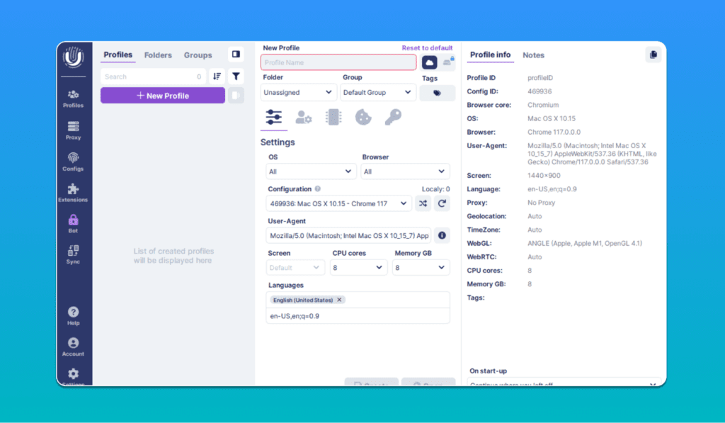 AffDays new profile creation