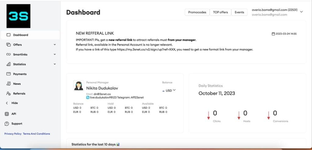 dashboard screenshot