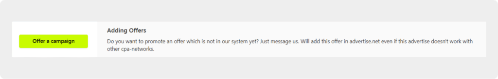 a place where you can offer a campaign (include new offer)
