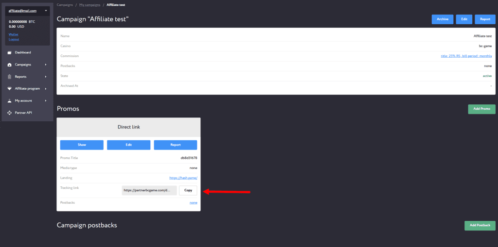 what a ready campaign looks like in the dashboard