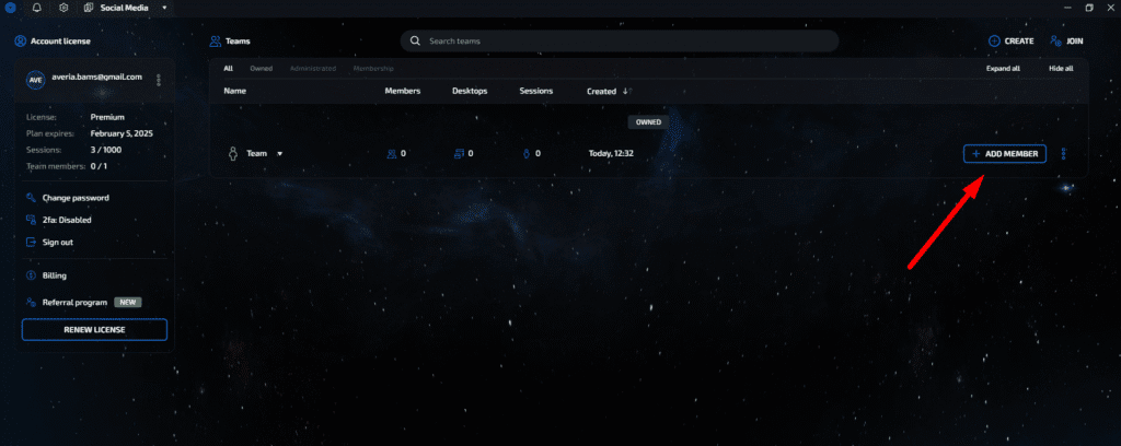 AffDays a tab where you can invite participants