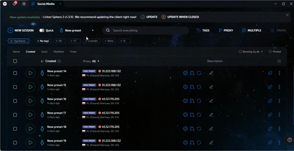 AffDays social media preset creation