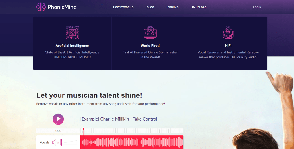 Página para empezar a trabajar con Phonic Mind