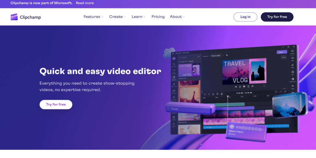 La página principal de Clip Champ donde se puede empezar a trabajar con el servicio