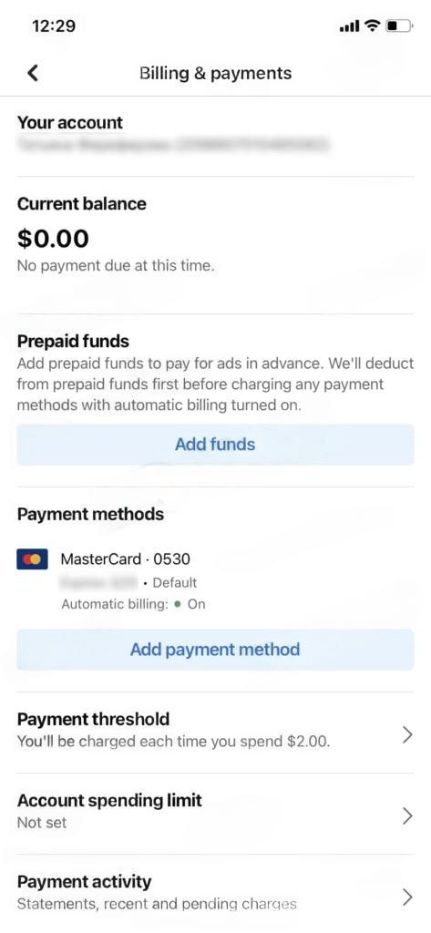 11 Ways to Link a Payment Card to Facebook Ads 2024'billing and payments' section