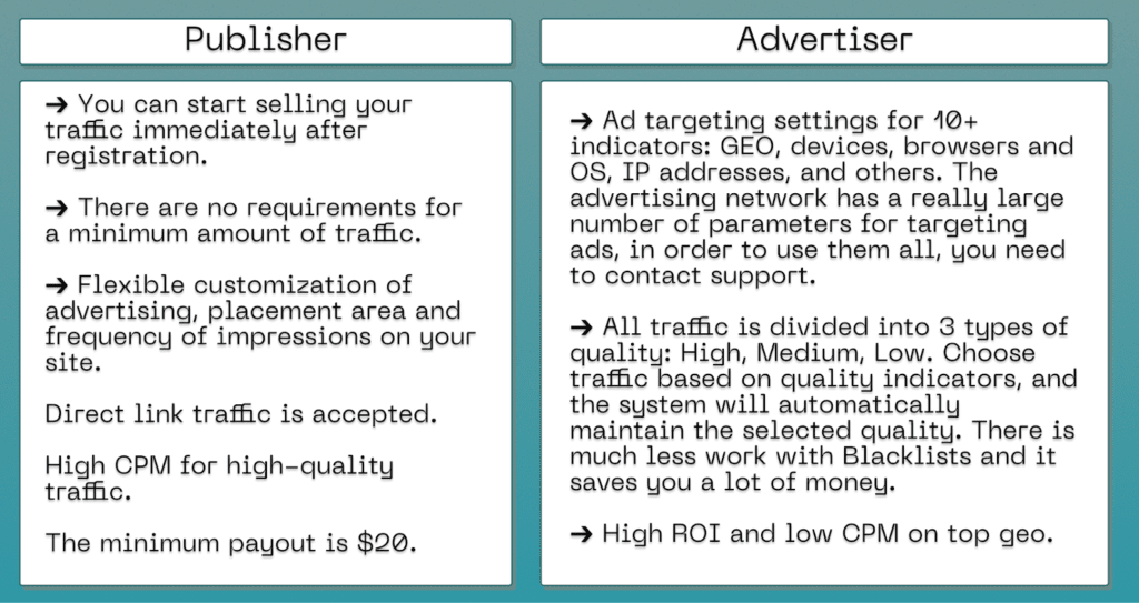 Service Advantages HilltopAds