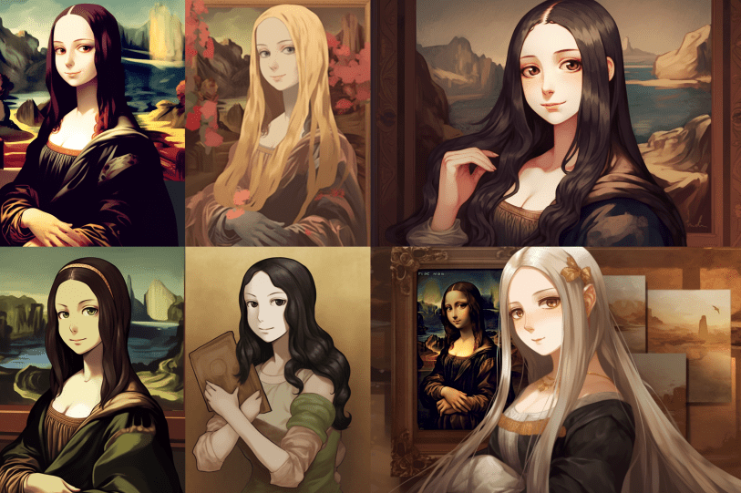 Las imagenes de Mona Lisa en estilo anime.