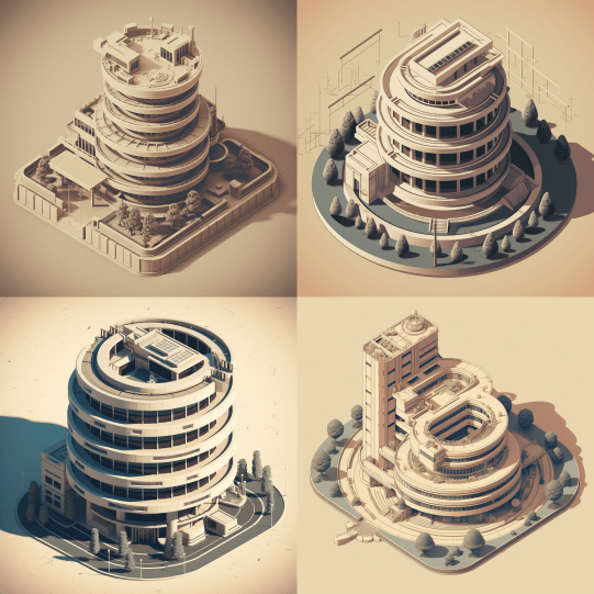 Un ejemplo de prompts para Midjourney con edificios