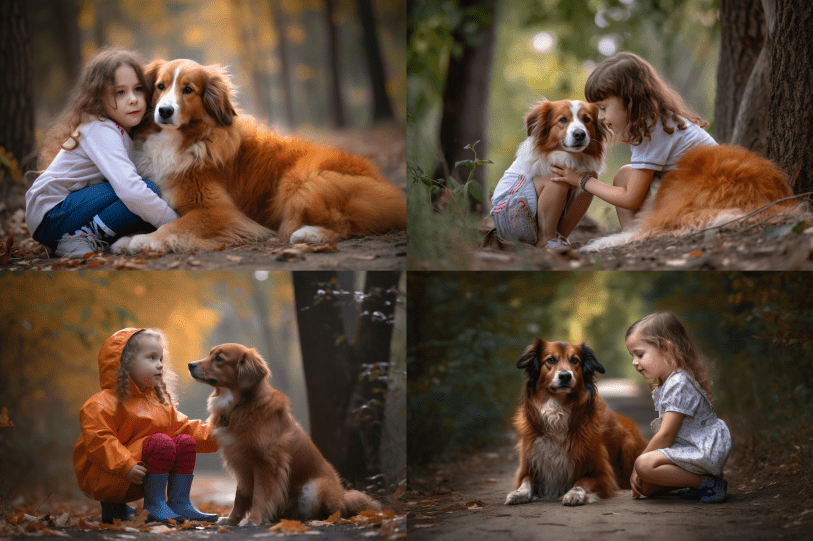 La chica sentando junto con el perro