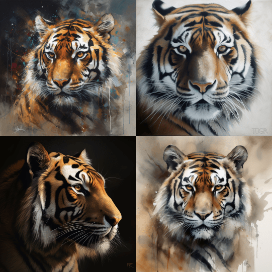La imagen de un tigre creado por la inteligencia artificial.