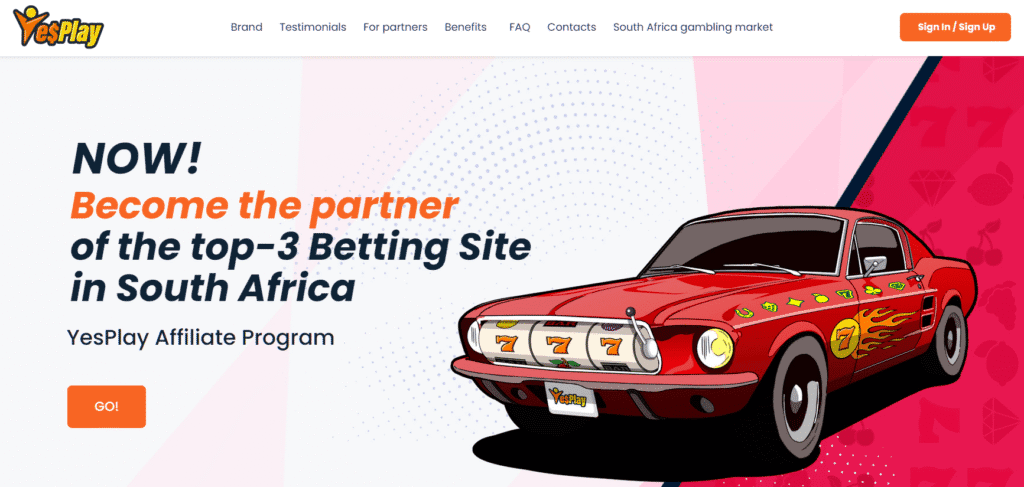 The homepage of YesPlay Affiliates