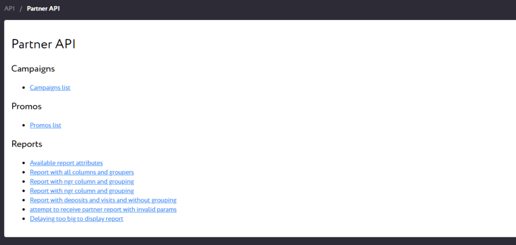 The "Partner API" tab