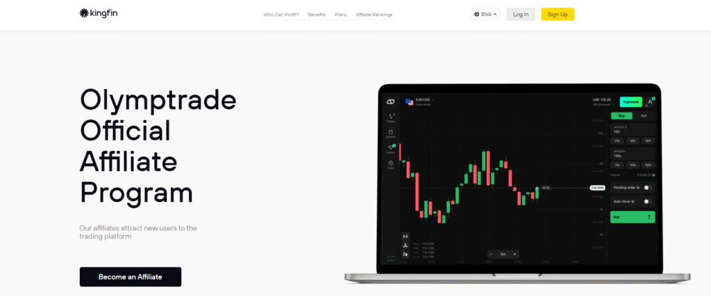 Kingfin homepage screenshot