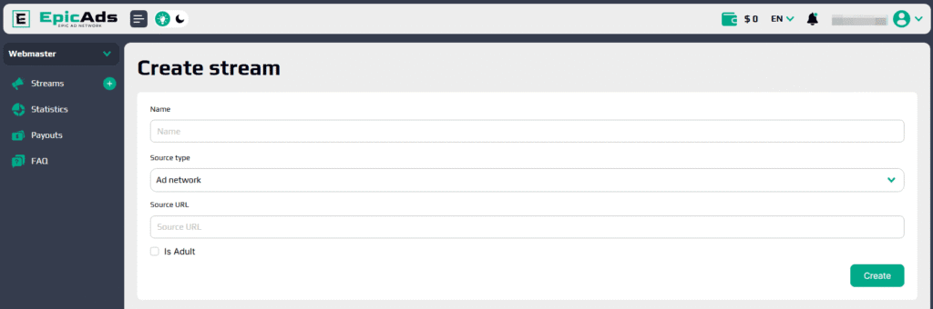 AffDays creating a stream