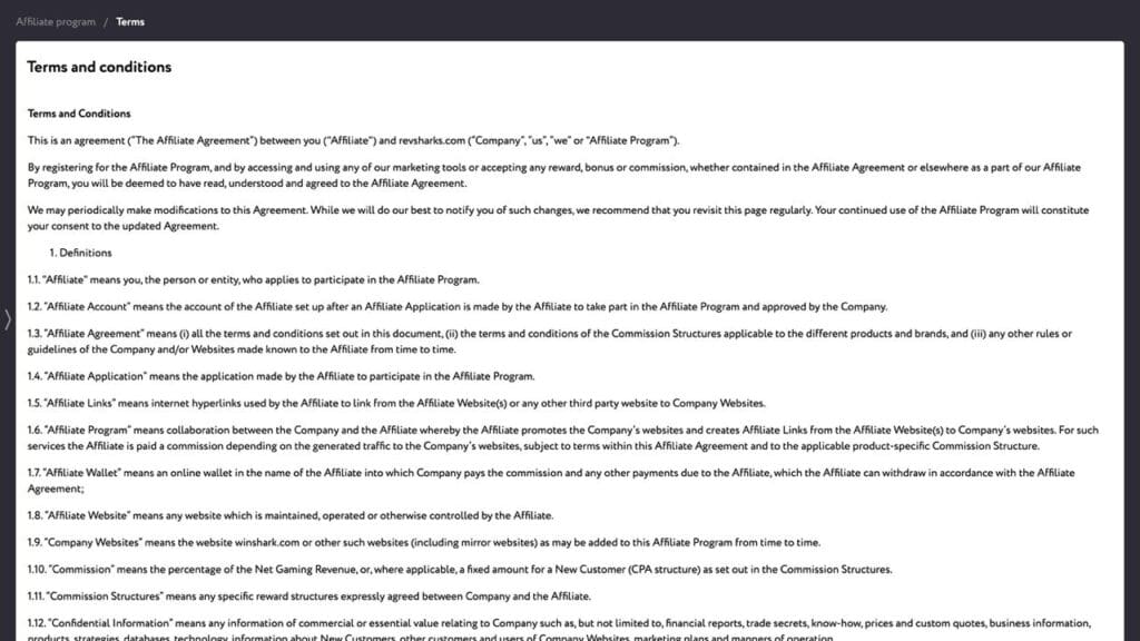 terms and conditions