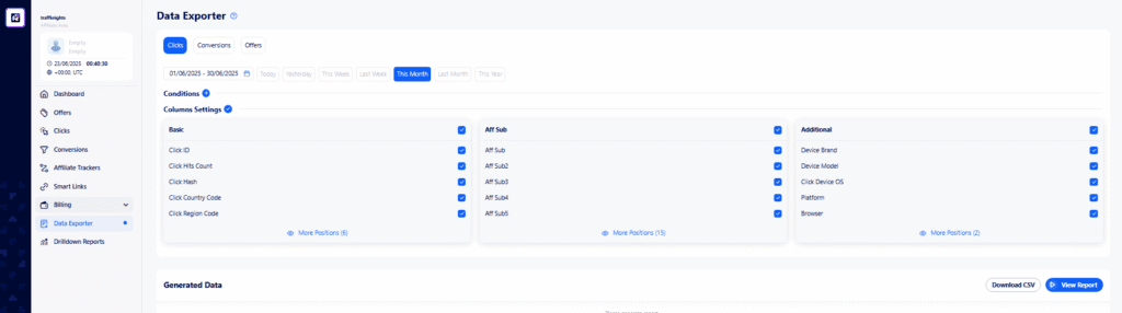the data exporter of the personal account