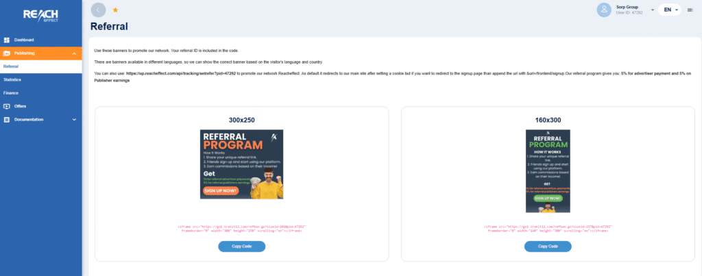 the referral section