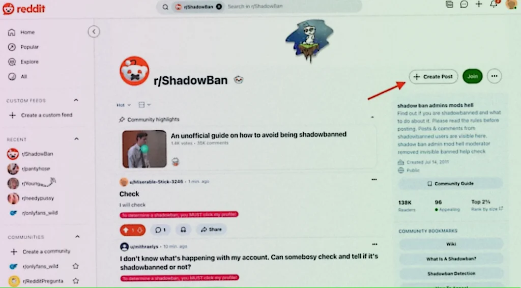 AffDays r/ShadowBan section
