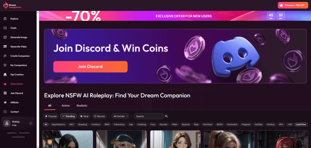 dream companion homepage