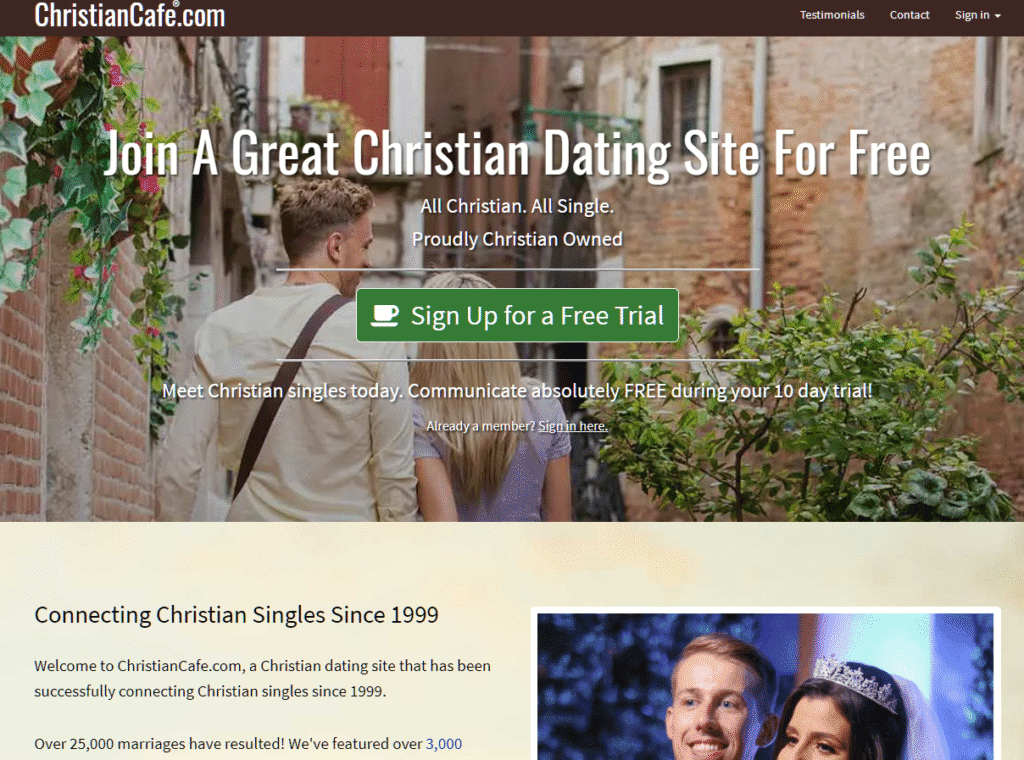 AffDays christian dating site homepage