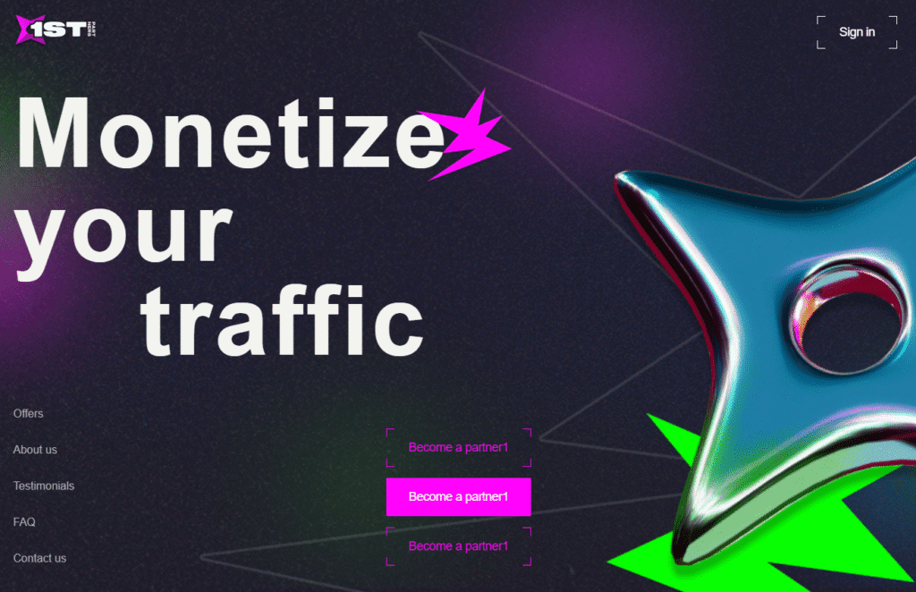 1st partners homepage screenshot