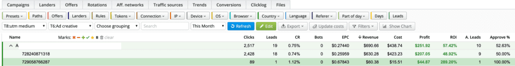 a screenshot from a tracker