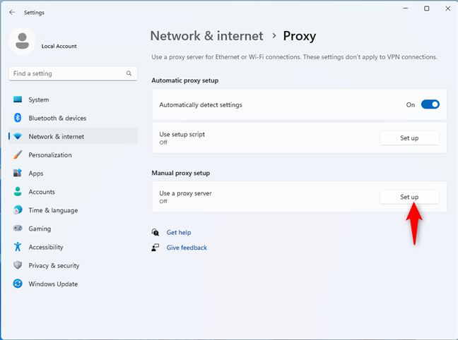 use a proxy server tab