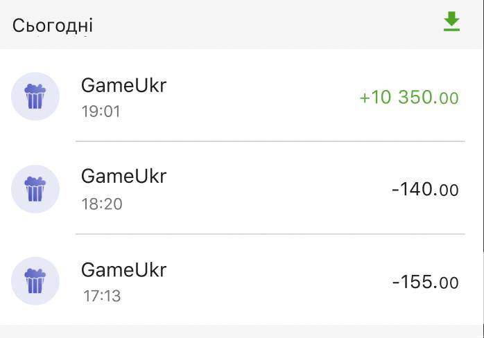 A forged screenshot from Ukraine’s PrivatBank app demonstrating deposits and payouts 
from a casino, used in ads & promotions to “prove the trustworthiness of the resource.”