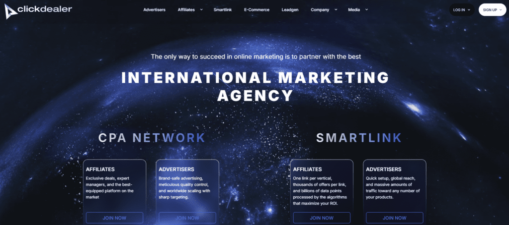 clickdealer homepage