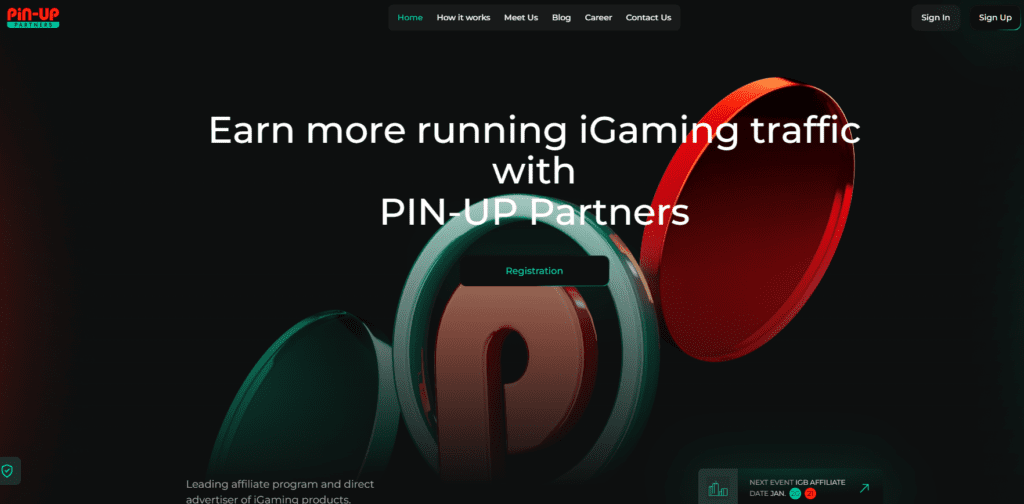 AffDays Homepage of an affiliate program