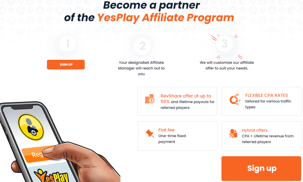 Example of an affiliate program website