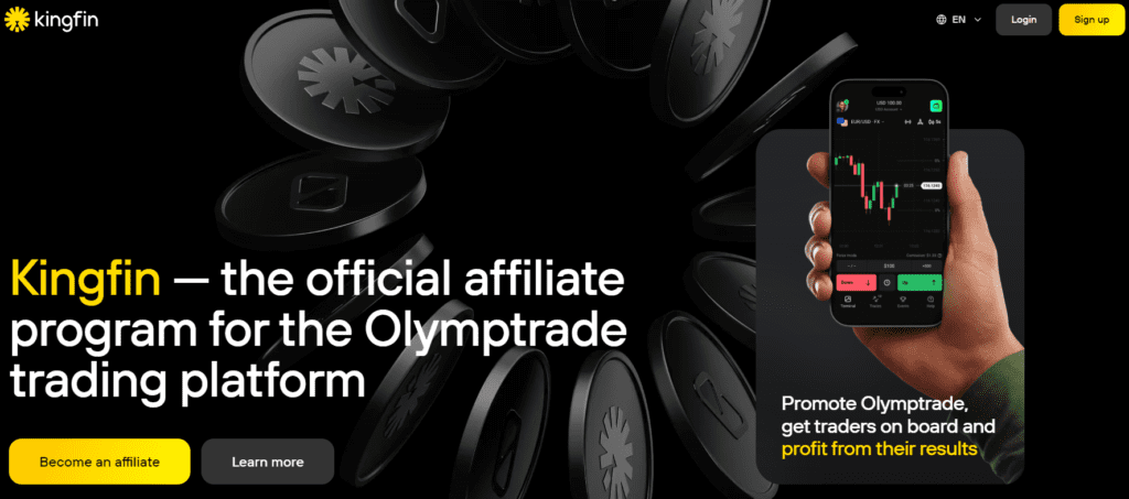 kingfin affiliate program homepage