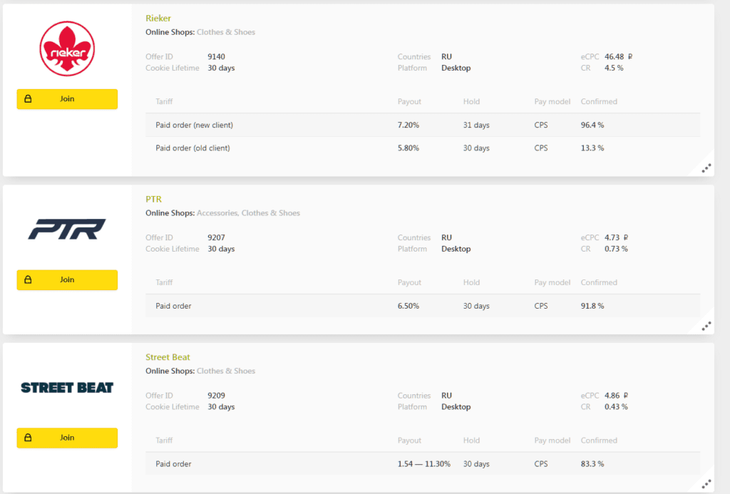 Examples of white-hat offers in a network