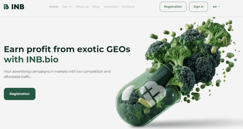 AffDays homepage of the inb.bio nutra affiliate program