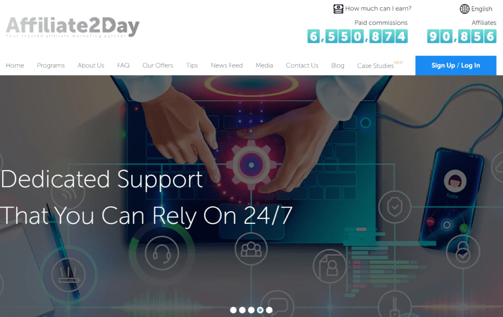 AffDays homepage of the Affiliate2Day affiliate program