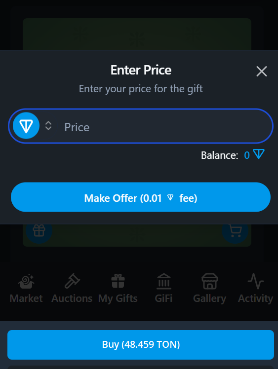 The process of the deal in the auction channel Telegram Gifts Marketplace, pt.3