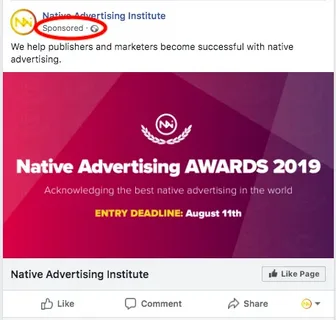 AffDays in-feed native ad example