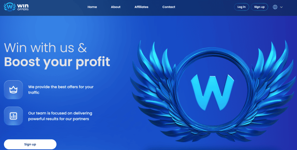 win-offers homepage screenshot