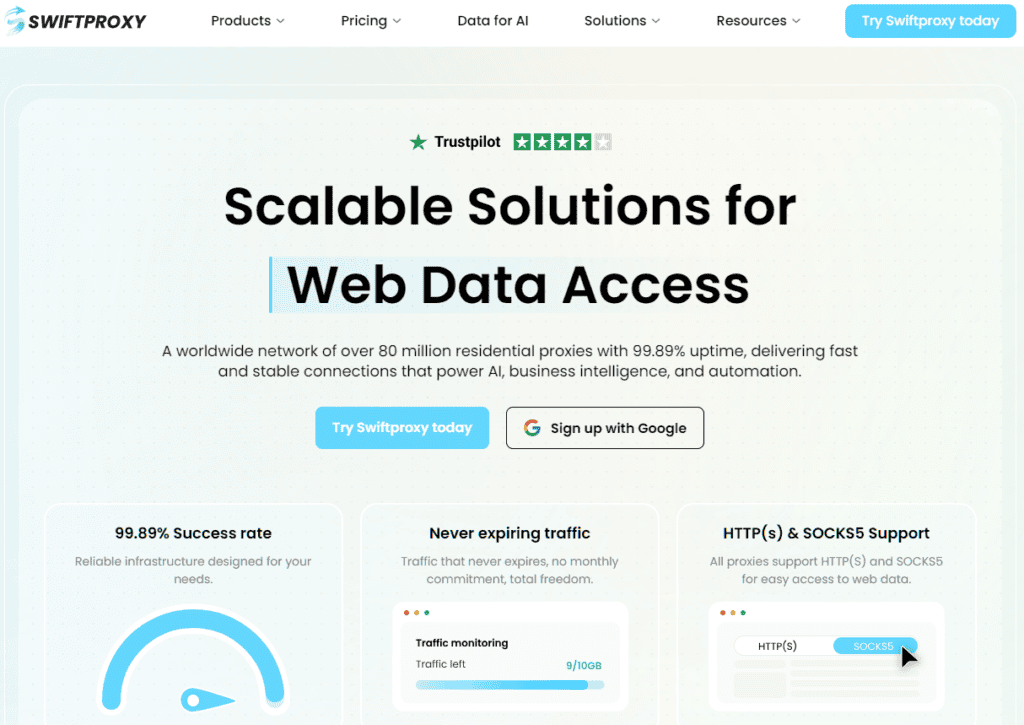 swiftproxy homepage screenshot