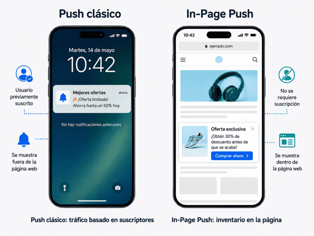 push clasico e in-page push