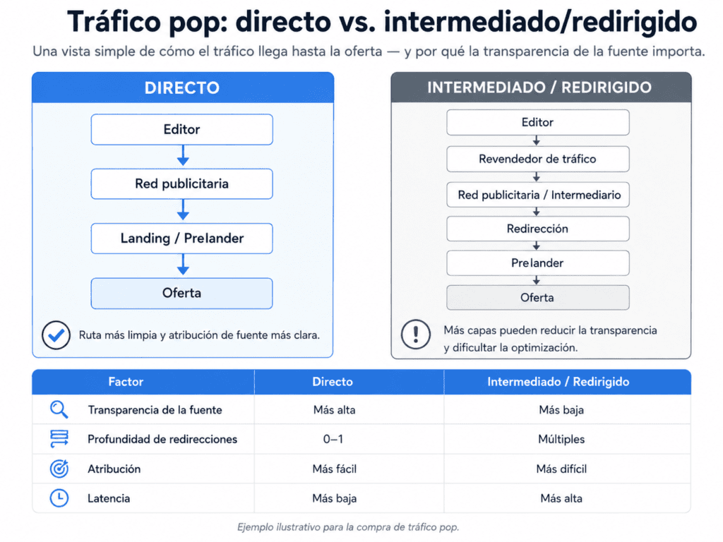 trafico pop: direct vs intermediado/redirigido