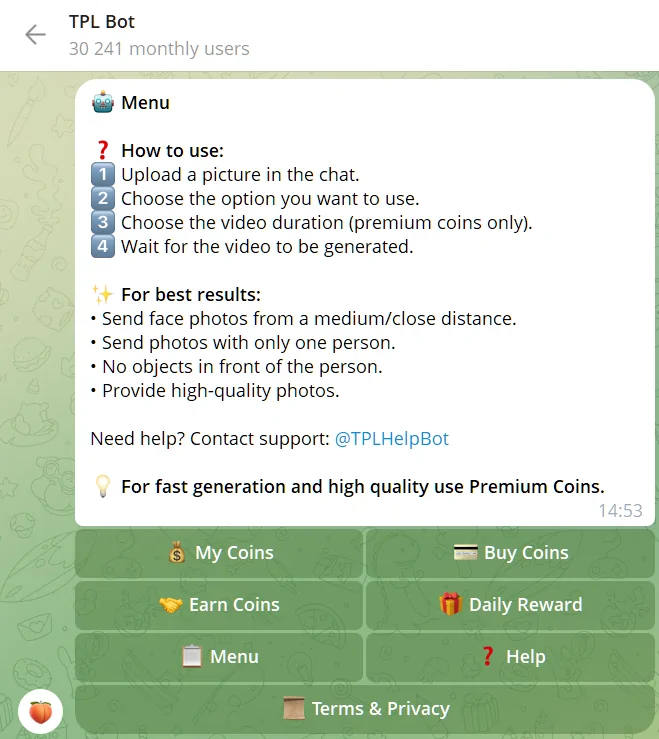 bot de Telegram TPL para desnudar